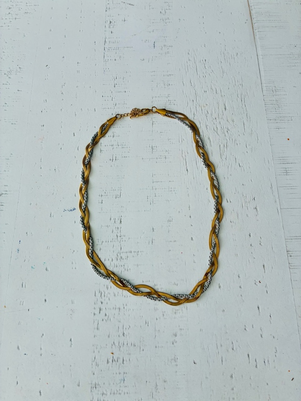 Gold and Silver Twisted Vintage Style Rope Necklace - Women Jewelry